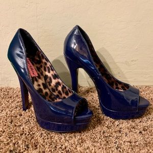 Betsey Johnson Blue Patent Leather Heels